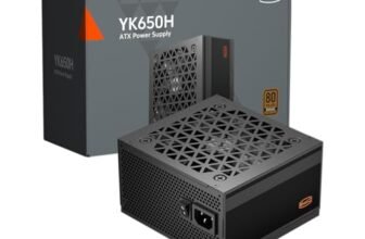 PCCOOLER CPS YK650H, Alimentatore ATX 650W – Certificazione 80 PLUS Bronze – Basso Rumore – Cavo Piatto con Rilievo – Non Modulare