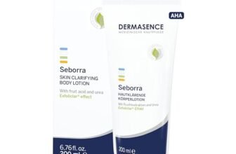 DERMASENCE Seborra Skin Clarifying Body Lotion 200 ml, Crema corpo purificante con 10% Acido Glicolico, Crema urea esfoliante contro impurità e acne, Crema viso e corpo levigante