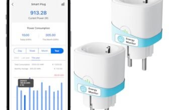 Meross Presa Smart WiFi con Monitoraggio Consumi, Presa Intelligente 16A, Presa Smart Schuko (Type F) Compatibile con Alexa, Google Home e SmartThings, Controllo Vocale e Remoto, 2 Pezzi
