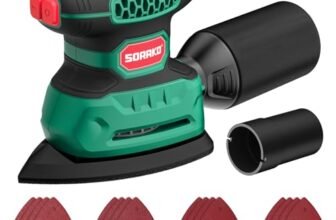 SORAKO Levigatrice Per Legno, 220W 14000 OPM Levigatrice Mouse Con Sacchetto Raccoglipolvere E 16 Fogli Di Carta Abrasiva, Ideale Per Levigare Superfici In Legno E Acciaio In Spazi Ristretti