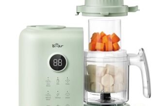 Bear Cuocipappa Mixer Multifunzione 7-in-1 per Bébé – Vapore, Mixer, Pulse, Pulizia Automatica, Sterilizzato, Riscalda, Scongela – Robot Cucina Multifunzione