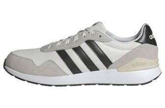adidas Uomo Run 60s 4.0 Shoes, Core White/Core Black/off White, 43 1/3 EU