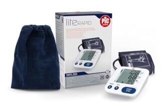 Pic Solution – Literapid Misuratore di Pressione Arteriosa da Braccio Digitale, Apparecchio Automatico per Misurare la Pressione Sanguigna a Casa, clinicamente validato, Bianco e Blu