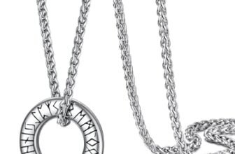 Richsteel Möbius Collana Runa Vichinga Collana Uomo Acciaio Amuleto Vichingo Corda di Cuoio Pelle Catenina Impermeabile Non Scolorisce Regalo Uomo Compleanno