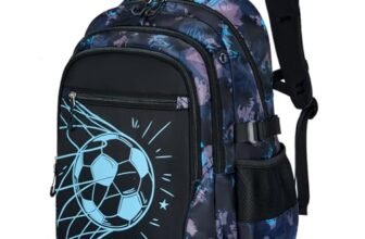 Amythe Zaino per Ragazzi – Scuola Elementare e Media – Zaino Ragazzo Grande Luminoso Notturno con Scomparto 15.6″ Laptop, Ergonomico, Idrorepellente, Zaini Casual Adolescenti, Nero