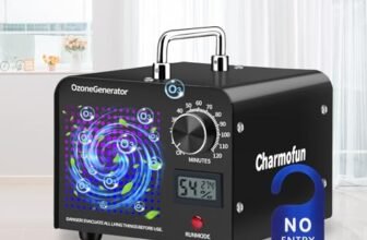 Charmofun Generatore di Ozono Professionale 60000mg/h, Ozonizzatore Industriale per 300㎡, Macchina Ozono Alta Capacità O3, Generatore Ozono per Odori di Casa Auto Fumo Animali (Nero)