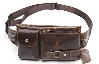 Xieben Marsupio Vintage In Pelle Marsupio Per Uomo Donna Da Viaggio Caccia Arrampicata Multifunzione Hip Bum Cintura Sottile Cellulare Custodia Portafoglio Marsupio Marrone