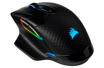 Corsair Dark Core RGB PRO, Mouse Gaming Wireless/Con Filo, Sensore Ottico da 18.000 DPI, Tecnologia Slipstream, Otto Pulsanti Programmabili, Illuminazione Dinamica Multicolore RGB, Nero, CH-9315411-EU