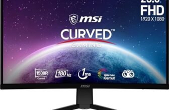 MSI G2422C Monitor Gaming 23,6″ FHD – Pannello VA (1920×1080) 1500R, 180Hz / 1ms, Adaptive Sync – DP 1.2a, HDMI 2.0b CEC