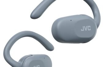 JVC HA-NP40T-A, cuffie Nearphones True Wireless Open-Ear con ganci per l’orecchio Pivot Motion, magnete al neodimio da 16 mm, Bluetooth 5.4, 26 ore di riproduzione – Blu