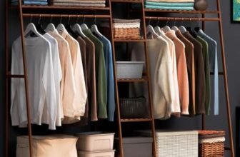 angrounps Stand Appendiabiti in Legno, Multifunzionale Appendiabiti Portatile, Armadio Aperto Appendiabiti, Appendiabiti da Terra in Bamboo per Vestiti Cappelli Scatola per Scarpe,L130CM