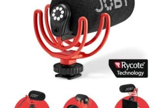 JOBY Microfono Compatto Supercardioide Wavo On-Camera con Supporto Antivibrazione Rycote Duo-Lyre, per Smartphone, Mirrorless, Vlogging, Youtuber, Live Streaming, Content Creators
