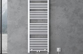 doporro Radiatore Piatto 140x50cm con Elemento Riscaldante 800W, Scaldasalviette da Bagno Termoarredo in Acciaio, Bianco, Riscaldamento Elettrico o ad Acqua Calda RHE