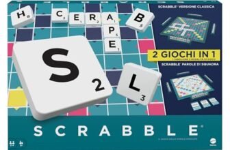 Mattel Games Scrabble – Il gioco da tavolo delle parole, nuova versione con doppio tabellone e modalità Parole di Squadra, include 50 Obiettivi, edizione italiana, 8+ anni, HXW03