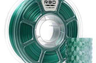 R3D Filamento per stampante 3D PLA seta bicolore, coestrusione, 1,75 mm, 1 kg, stampa ad alta velocità 30-370 mm/s, precisione dimensionale +/- 0,02 mm, bobina di plastica da 1 kg(Seta Verde-Bianco)