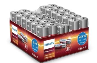 Philips Confezione Convenienza Batterie 40 Pezzi – 24x Batterie AA e 16x Batterie AAA – Batteria Alcaline Potenti con Lunga Durata – per Telecomando, Radio e Altro
