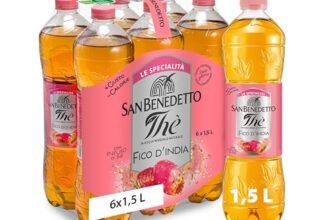 San Benedetto Thè al Fico d’India, 6×1,5 l, il Nuovo Gusto dell’Estate, Gusto Ricco e Naturale in Poche Calorie, Senza Conservanti e Coloranti Artificiali, Tappo Click