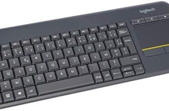 Logitech K400 Plus Tastiera Wireless Touch TV, Facili Controlli Multimediali e Touchpad Integrato, Layout ‎Francese AZERTY – Nero