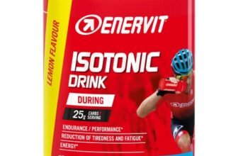 Enervit, Isotonic Drink Limone, Bevanda Reidratante, Per Reidratarsi Durante Sforzi Prolungati, Riduce la Stanchezza, 25g di Carboidrati a Porzione, Gusto Limone, Barattolo da 420g