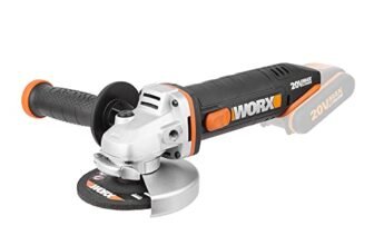 WORX WX800.9 Smerigliatrice Angolare a Batteria 20V, Impugnatura Supplementare, 8.600 giri/min, Diametro del Disco 115 mm – Solo Corpo Macchina, Senza Batteria, Caricabatterie e Accessori