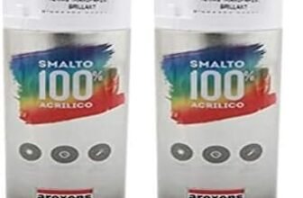 AREXONS Smalto Acrilico 100% – Vernice Colore Trasparente Lucido 400 ml, Spray Universale, Essiccazione Rapida, Bomboletta Spray, Uso Facile
