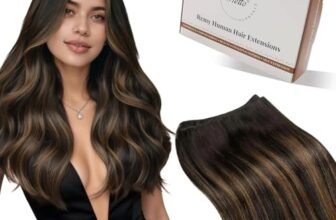 Hetto Extension Capelli Veri Tessitura Balayage Marrone Extension Tessitura Capelli Veri Remy Castano Scuro Balayage Marrone Chiaro Weft Umani Lisci 40cm 80g #2/8/2