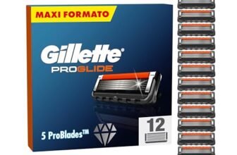 Gillette ProGlide 12 Lamette Gillette da Barba di Ricambio Per Rasoio Barba Manuale, a 5 Lame, Lamette Uomo per una Rasatura Profonda, Con Lubrastrip e Supporto, Idea Regalo