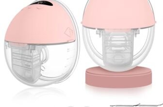 Tiralatte Elettrico Indossabile Senza Mani, Silenzioso e Portatile, 4 Modalità e 12 Livelli, Ricaricabile USB, Flange 19/21/24 mm, Discreto e Confortevole per Mamme (Rosa 24 mm)