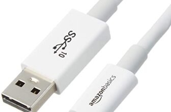 Amazon Basics Cavo di ricarica rapida adattatore da USB-C a USB-A 3.1 Gen 2, alta velocità 10 Gbps, certificato USB-IF, per Apple iPhone 16/15, iPad, Samsung Galaxy, tablet, laptop, 0.9 m, bianco