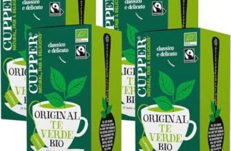 CUPPER Tè Verde Biologico Fairtrade, Gusto Delicato e Raffinato, Tè Verde da Agricoltura Biologica, Filtri 100% Biodegradabili, 4 Confezioni da 20 bustine di tè, Totale 80 bustine