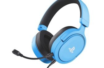 GXTrust 498B Forta Cuffie PS5 e PS4 Licenza Ufficiale PlayStation 5, Driver 50 mm, Audio 3D, Cavo da 1,2 m, Microfono Staccabile, Jack Audio 3.5 mm, Cuffie Gaming Cablate, Blu