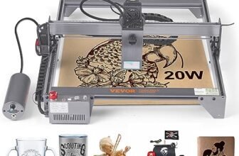 VEVOR Macchina per Incisione Laser 20W Incisore Laser 64 x 58 x 27cm Area di Lavoro 40 x 40cm Velocità di Movimento 10000 mm/min Punto Compresso Protezione Occhi Taglio Laser Legno Metallo Acrilico
