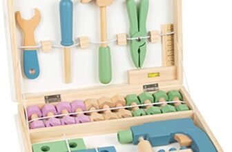 11505 Cassetta degli Attrezzi Nordic Small Foot, in Legno, Set di Viti, 32 Pezzi