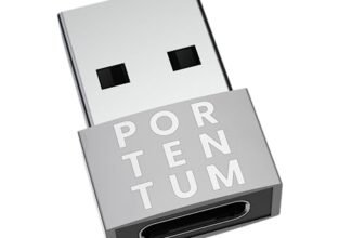 PORTENTUM Adattatore USB C Femmina a USB Maschio – Velocità 2.0, 480 MB, Corpo Premium in Zinco ad Alta Resistenza al Calore – Tipo C di Soli 4 Grammi