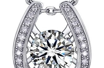 MomentWish Collana Ferro di Cavallo, 1Ct Moissanite Diamanti Collana Brillante Dance Sparkling per le Donne Regalo Festa della Mamma Argento Sterling 925 Collana di Danza