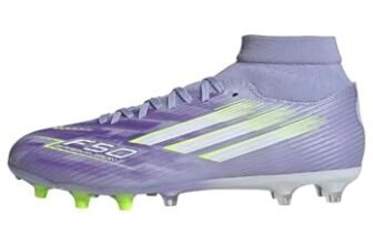 Adidas Donna F50 SPARKFUSION League W Mid Firm Ground/Artificial Ground Football Boots, Violet Tone/Lucid Lemon/Purple Rush, 47 1/3 EU