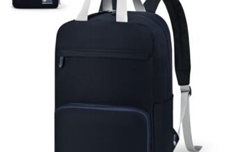 SPAHER Pieghevole Zaino Bagaglio a Mano 40x20x25cm Ryanair Zaino da Viaggio Aereo Piccolo Donna Uomo 20L per Lavoro Scuola Zainetto Porta Pc 14 Pollici Backpack Impermeabile, Blu Scuro