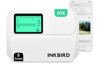 Inkbird IIC-800 Centralina Irrigazione WiFi 8 Zones,Sistema di Irrigazione Automatica per Giardino,Timer Irrigazione Memoria Non Volatile Integrata,Supporto Sensore Pioggia,OTA Aggiornamento