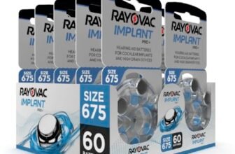 Hearing360 60 batterie per impianti cocleari Rayovac Implant Pro+ misura 675I, durata massima, compatibili con tutti gli impianti cocleari, pile senza mercurio e cadmio