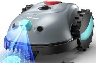 YARDCARE V100 Robot Tagliaerba a Batteria con Navigazione Visiva, Rilevamento di 150 Ostacoli, Robot Tosaerba Elettrico Fino a 150 m², Robot Tosaerba Eelettrico con Strisciamagnetica, Lame di Ricambio