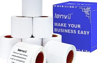 LENVII 40mm x 30mm Etichette Adesive Termiche,1.57 x 1.18 pollici Etichette Termiche,Impermeabile/Resistente all’attrito Per le Stampanti Di etichette Portatili e Desktop(1 rotolo 250 pezzi /8 rotoli)