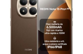XIAOMI Redmi Note 15 Pro+ 5G, Smartphone 8+256GB, Batteria massiccia da 6500 mAh, IP66/IP68, Nuova fotocamera 200 MP, Display AMOLED da 6,83″, Marrone Mocha, Garanzia 2 anni, Caricatore non incluso