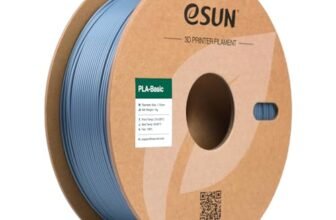 eSUN Filamento PLA 1,75 mm, filamento di Basic PLA per stampanti 3D, Precisione dimensionale +/- 0,05 mm, 1 kg (2,2 libbre), Grigio chiaro