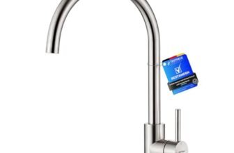 GRIFEMA GRIFERÍA DE COCINA-G4008 Rubinetto da Cucina in Acciaio Inox con Bocca Alta, Miscelatore Monocomando per Lavello con Beccuccio Girevole a 360 ° (G3/8 Pollici), Nichel spazzolato/satinato