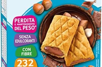 Pesoforma Biscotti al cioccolato e nocciole, pasto proteico sostitutivo, per tornare in forma con gusto, solo 232 calorie, nuovo formato, 16 biscotti, 8 pasti sostitutivi, 528 g