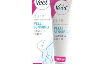 Veet Crema Depilatoria Pelli Sensibili, per Gambe, Braccia, Ascelle e Zona Bikini, 200 ml