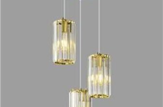 ZPBSJ Lampadario Moderno Lampadario, Mini Lampadario In Cristallo, Cucina Isola Sala da Pranzo Corridoio Camera Da Letto Lampadario Regolabile (Oro 3 – Luce)