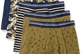 Amazon Essentials, boxer da uomo, confezione da 5 ,Esercito ,US M (EU M)