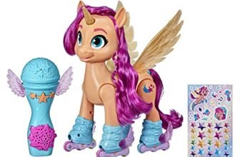 Hasbro My Little Pony – Giocattolo Sunny Canta e Pattina, ispirato al film My Little Pony: Una Nuova Generazione