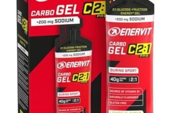 Enervit, Carbo Gel C2:1PRO con Sodio, Gel Energetico, 40g di Carboidrati, Per Attività ad Alta Intensità, +50% di Carboidrati Assorbiti, Gusto Lime, Senza Glutine, Alta Digeribilità, 7 Pack da 60ml